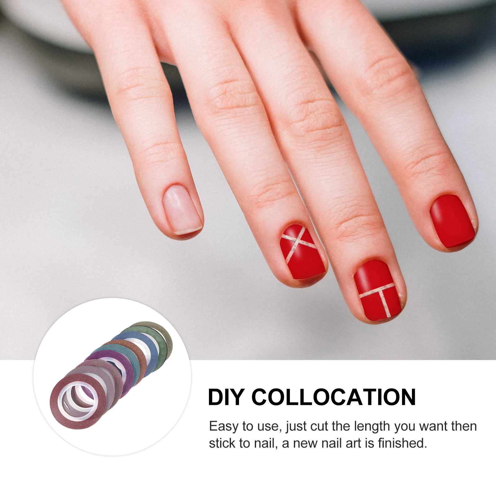 

14 Rolls Nail Tape DIY Decoration Strips Manicure Stickers Adhesive Foil Lines Suitable for Nail Art Various Colors Lasting
