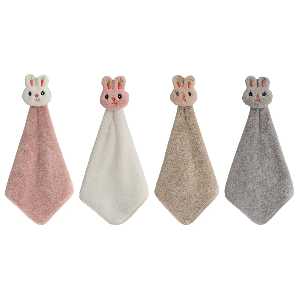 

4Pcs Microfiber Towels Absorbent Quick Dry Hanging Loop Bathroom Kitchen Cleaning Glass Wipe Hanging Water Absorption Towel