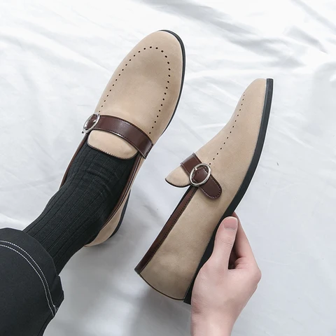 Новые мужские летние лоферы Brand: комфортные, легкие, повседневные, модные, с пряжкой, из матовой кожи, нескользящие, в стиле мокасин.