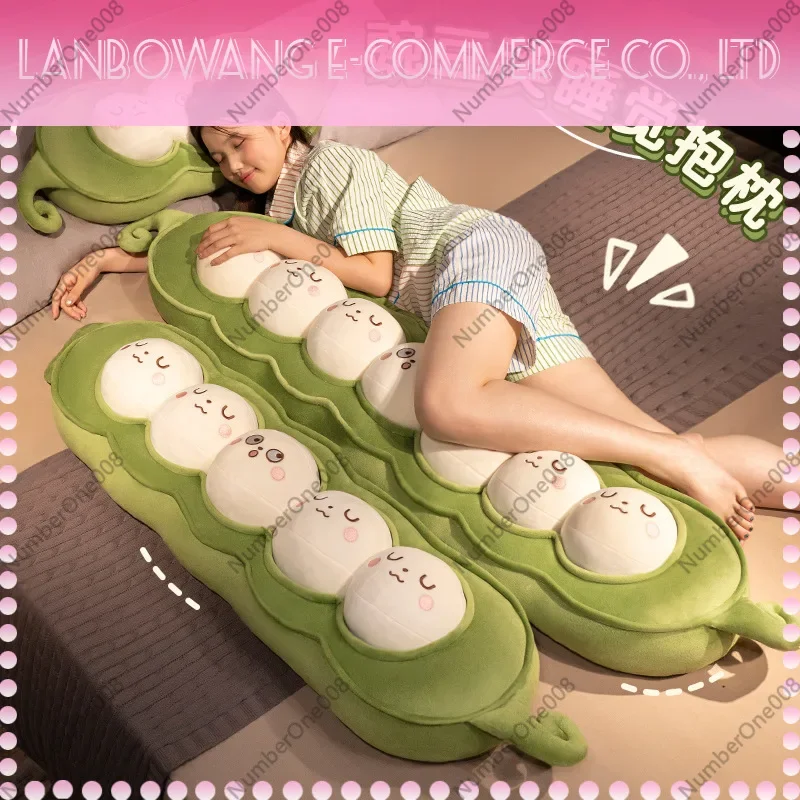Pea Shaped Bolster Pillow， Multifunctional Waist Head Leg Pillow， Soft Cuddle Buddy for Sleeping， Relaxation
