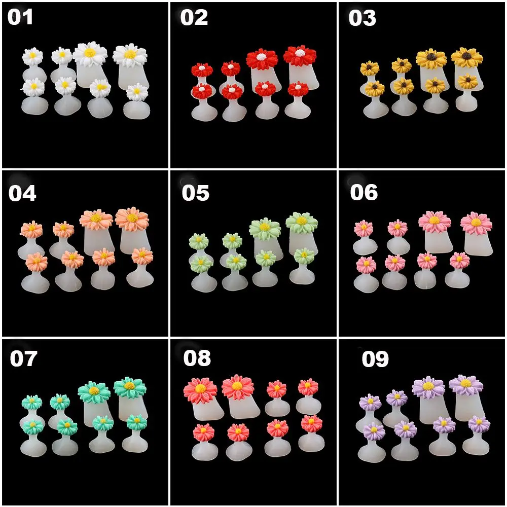 Accessorio per supporto da 8 pezzi Comodo correttore per dita in silicone con fiore margherita Separatore per dita per pedicure