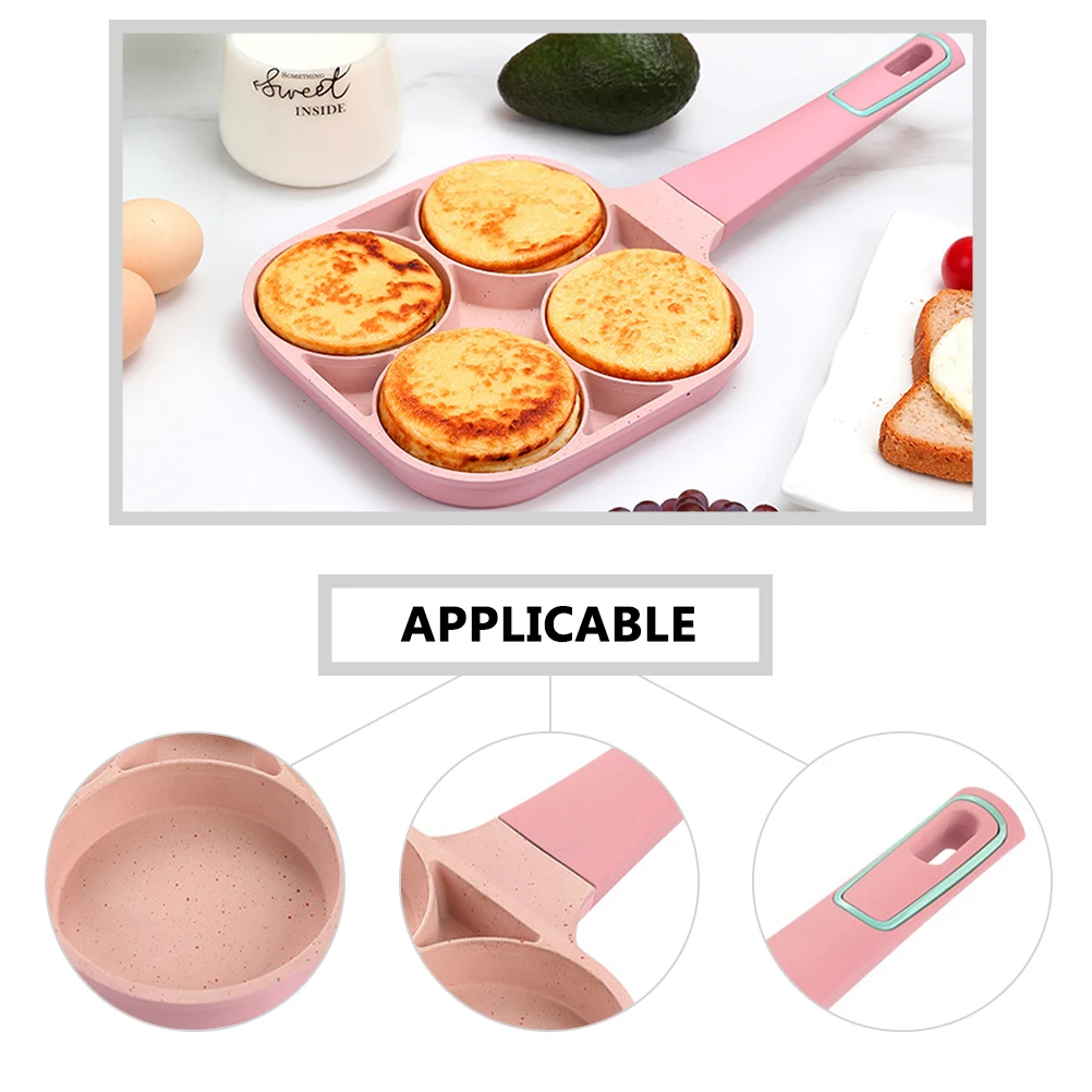 

Egg Frying Pan Nonstick Cooking Pot Pancake Griddle Skillet Reusable Easy Clean Groove Design Smooth Edge No Burrs Wear