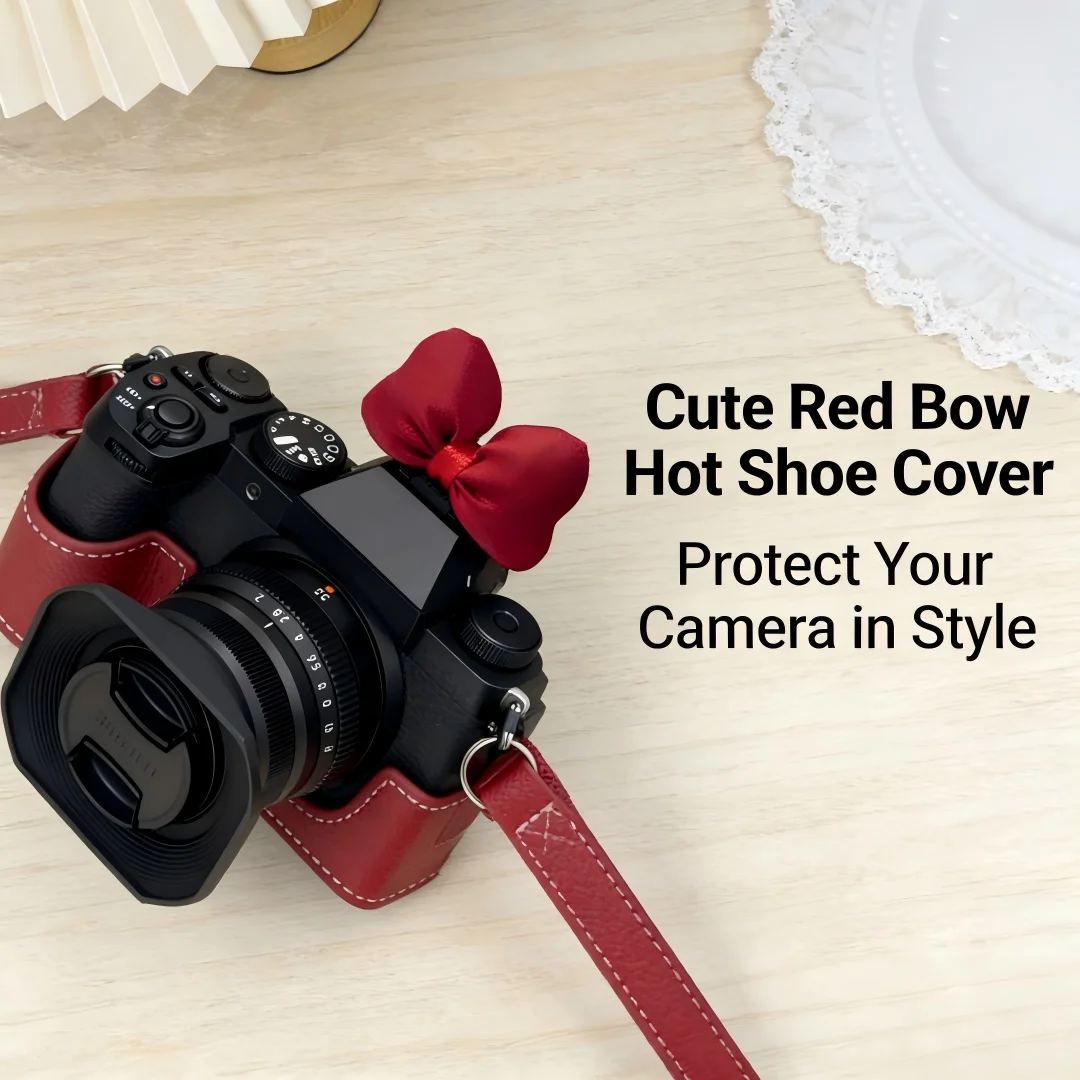 Cute Bow Decoration Camera Hot Shoe Cover Protective Cap for