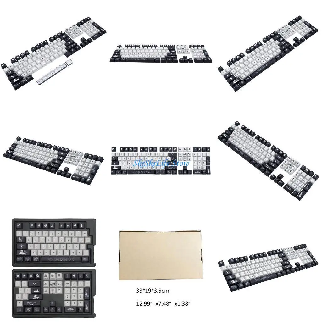 

E65E 108Keys PBT KeyCap Profile Profile Dye Sublimation Cakecap для механической клавиатуры
