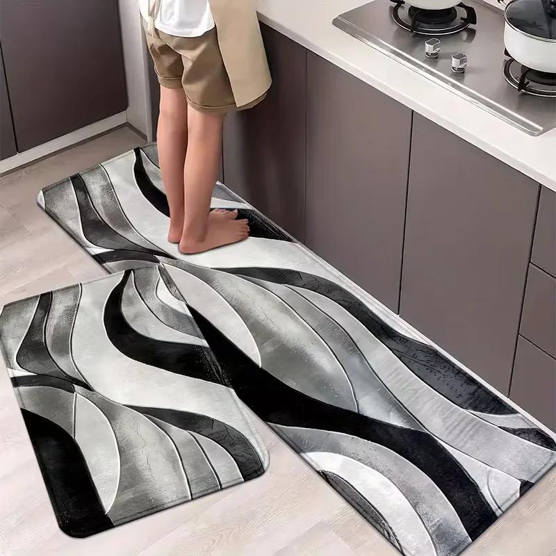 Geometry-Shaped Mats Non-Slip Bathroom Pads, Runner Rugs for Standing, for Kitchens, Homes, Offices, Sinks, Laundry Rooms