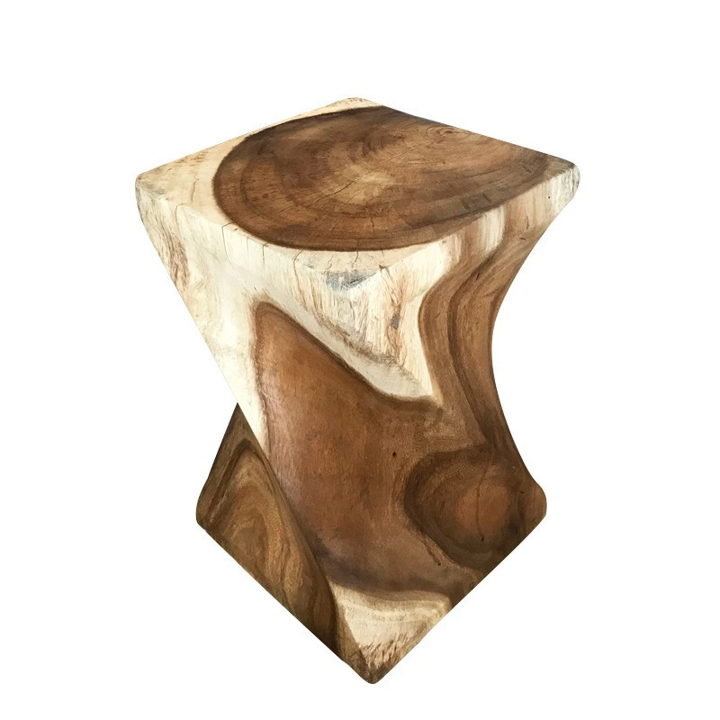 Log corner wooden pier bedside table wabi sandy wind creative small coffee table