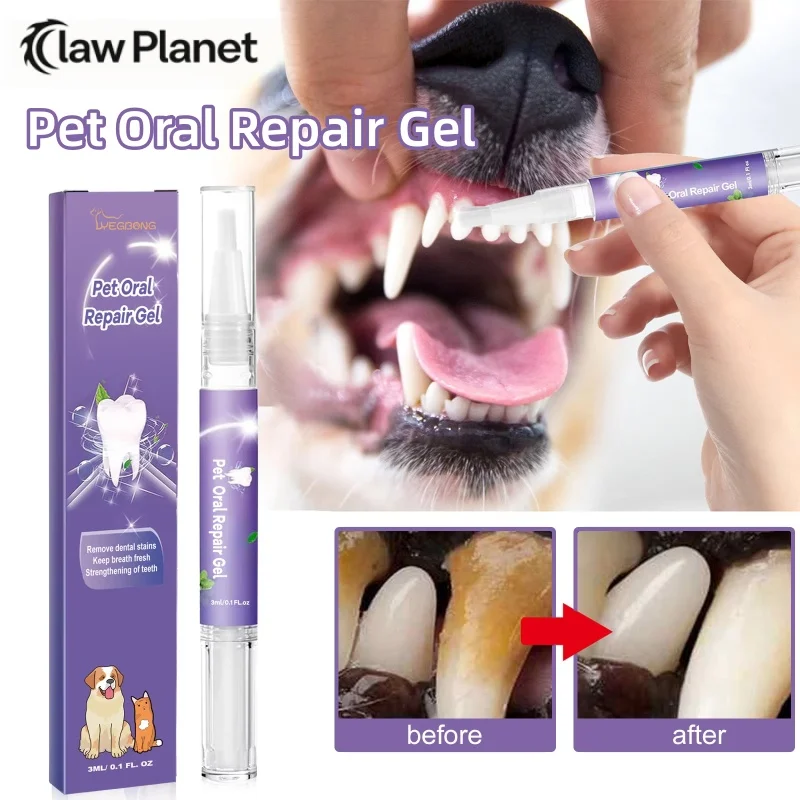 Gel para el Cuidado Dental de Mascotas, 3 ml, Lápiz Limpiador de Dientes para Perros y Gatos, Aliento Fresco, Control de Sarro, Calma las Encías, Fácil Fórmula con Bicarbonato de Sodio