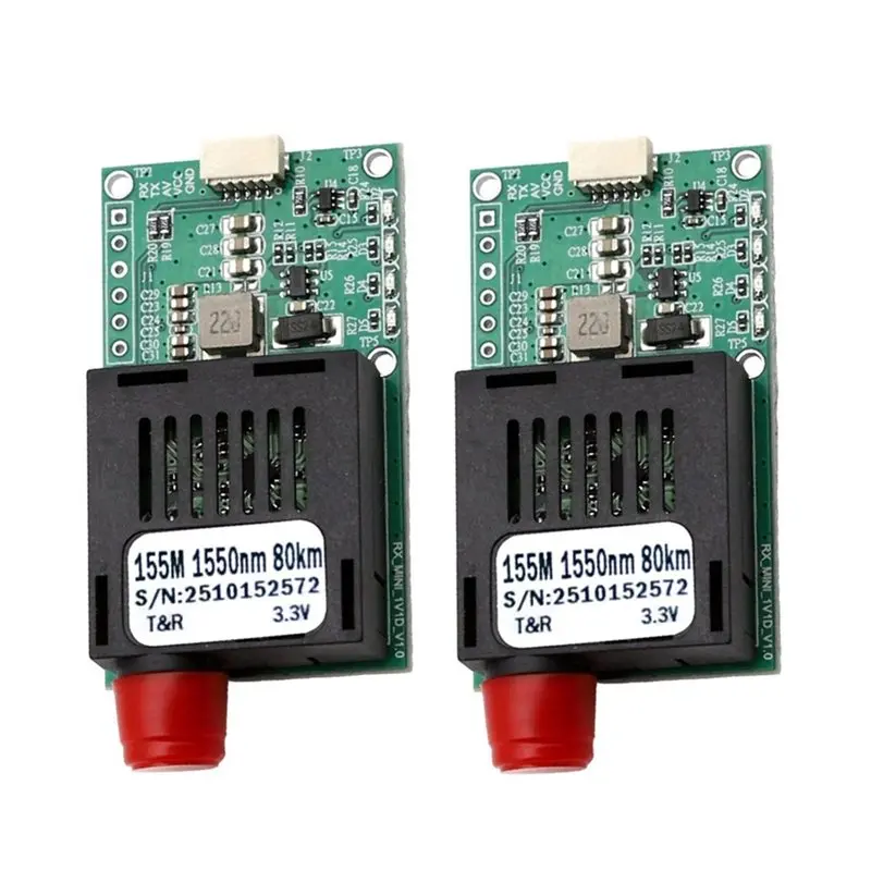 TTL Fiber Transceiver 2PCS 80KM FC/UPC Optical Transceiver Modules Optical Terminal Equipment