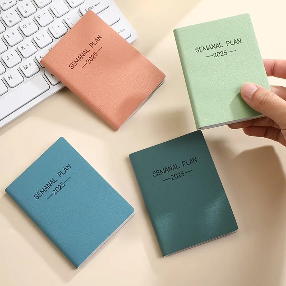 สมุดบันทึก A5 ปี 2025 แบบสร้างสรรค์ ภาษาสเปน พร้อมรายการสิ่งที่ต้องทำ สมุดโน้ต A5 สีโมรันดี พร้อมปฏิทิน วางแผนรายวัน รายสัปดาห์ รายเดือน สำหรับนักเรียน
