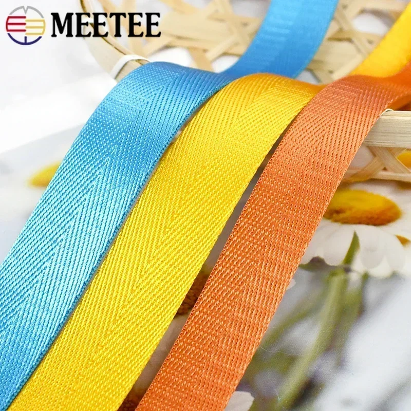 5Meters Meetee 20-50mm Colored Nylon Webbing for Backpack Strap Car Seat Belt Ribbon DIY Garment Binding Tape Sewing Accessories