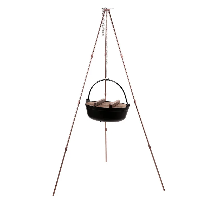 

CAMPINGMOON MS-105-BK MS-105-BRZ Подставка-тренога для гриля и барбекю для кемпинга, пикника, приготовления пищи на костре, бушкрафта