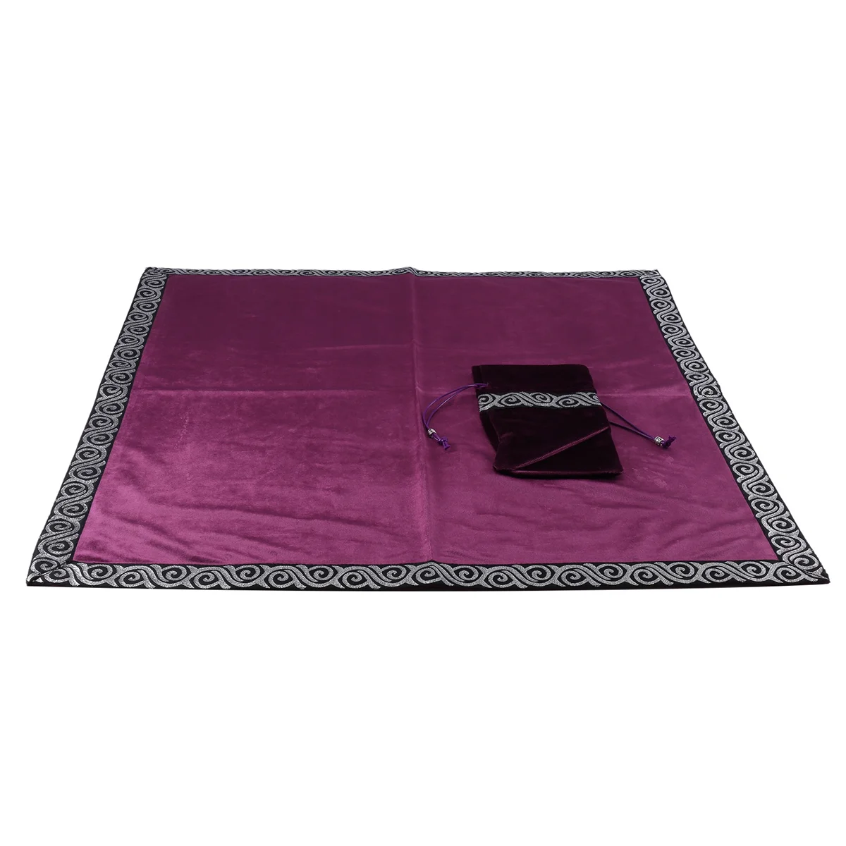 Table Cloth Altar Tablecloth Velvet Divination Wicca Tapestry Tablecloth with Tarot Pouch (Purple)