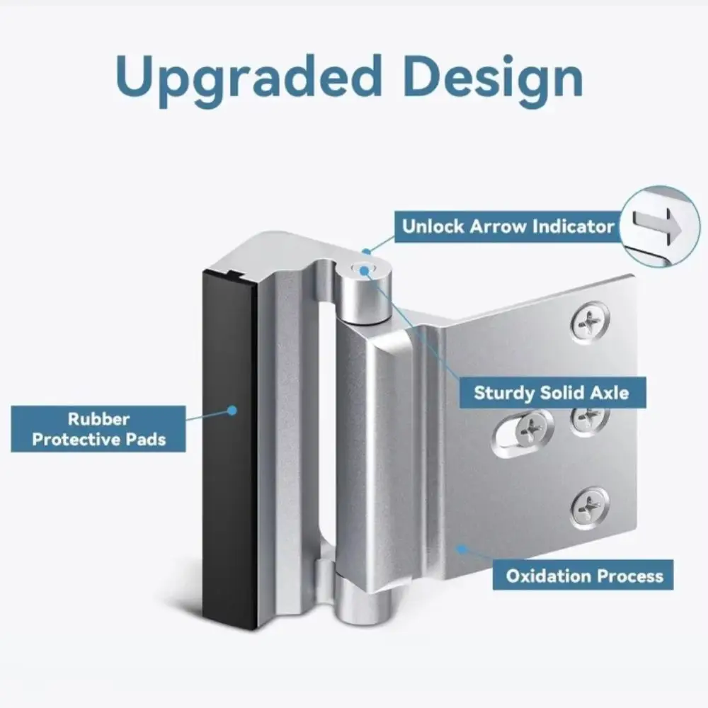 3 Inch Stop Door Lock Aluminum Alloy Anti-Theft Childproof Door Lock Easy to Install Upgrade Design Night Lock Night Protection