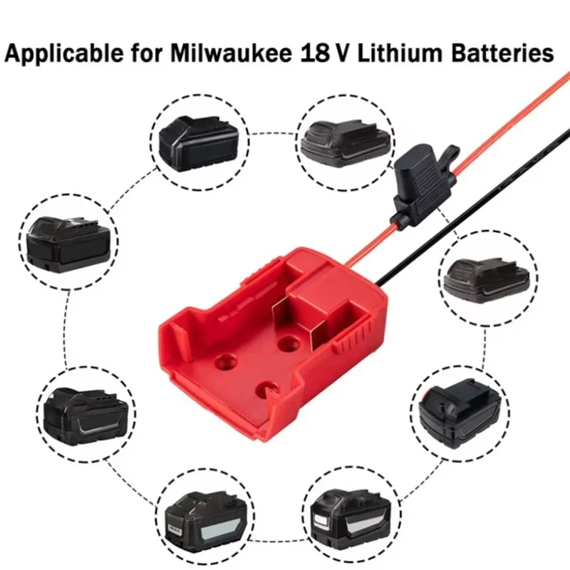 Igniter Jump Starter for Milwaukee 18V Lithium Battery Booster Cable Adapter Emergency Power Kit DIY Converter With Clip
