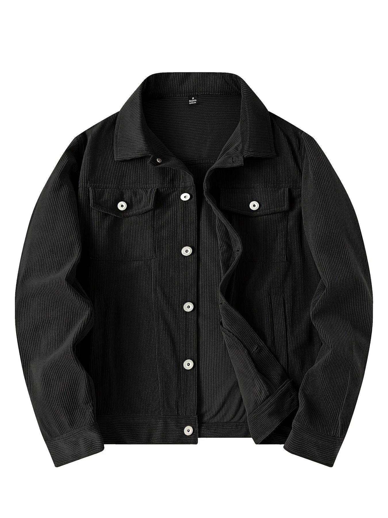 Herren Retro Cord-Arbeitsjacke Langarm Knopfverschluss Lässiger Streetwear-Mantel für den Alltag Frühling Herbst Oberbekleidung – Detail 3
