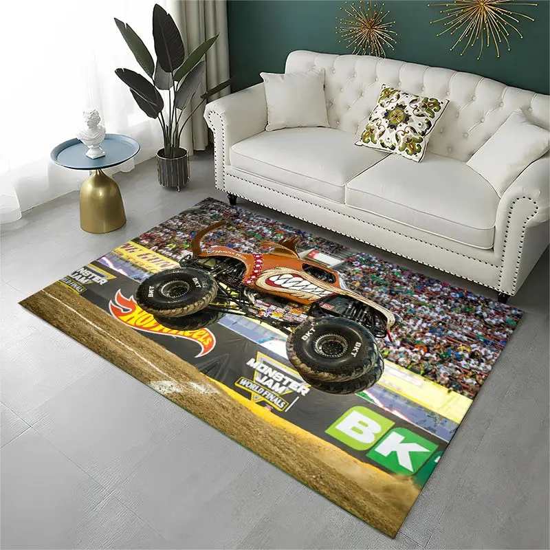 Cartoon Monster Truck Monster Jam Non-Slip Area Rug for Living Room,Bedroom,Playroom,Carpet Floor Mat Home Decor Rug  Room view 4