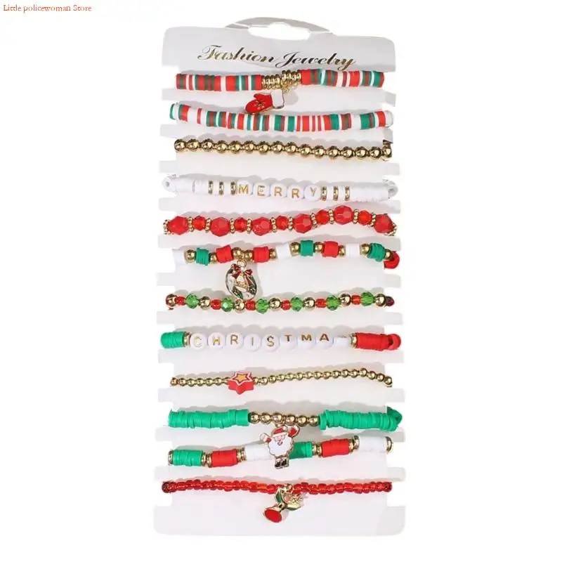 F92D موسم الأعياد سبائك الزنك سحر الأساور قابل للتعديل معصمه مضفر الزينة #5