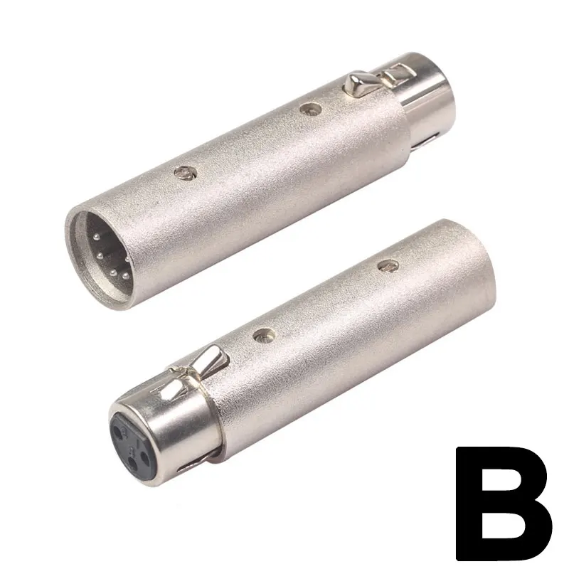 3 دبوس XLR إلى 5 دبوس DMX أنثى معدنية محول محول الصوت ل المرحلة كابل إضاءة محول ميكروفون موصل الصوت