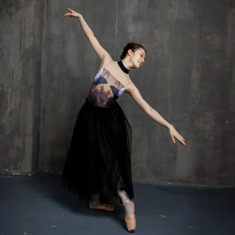 

Ballet Leotard For Women Leotard Practice Clothes Printed Sleeveless Gymnastics Leotard Sexy Swimsuit Adult Ballerina Costumes