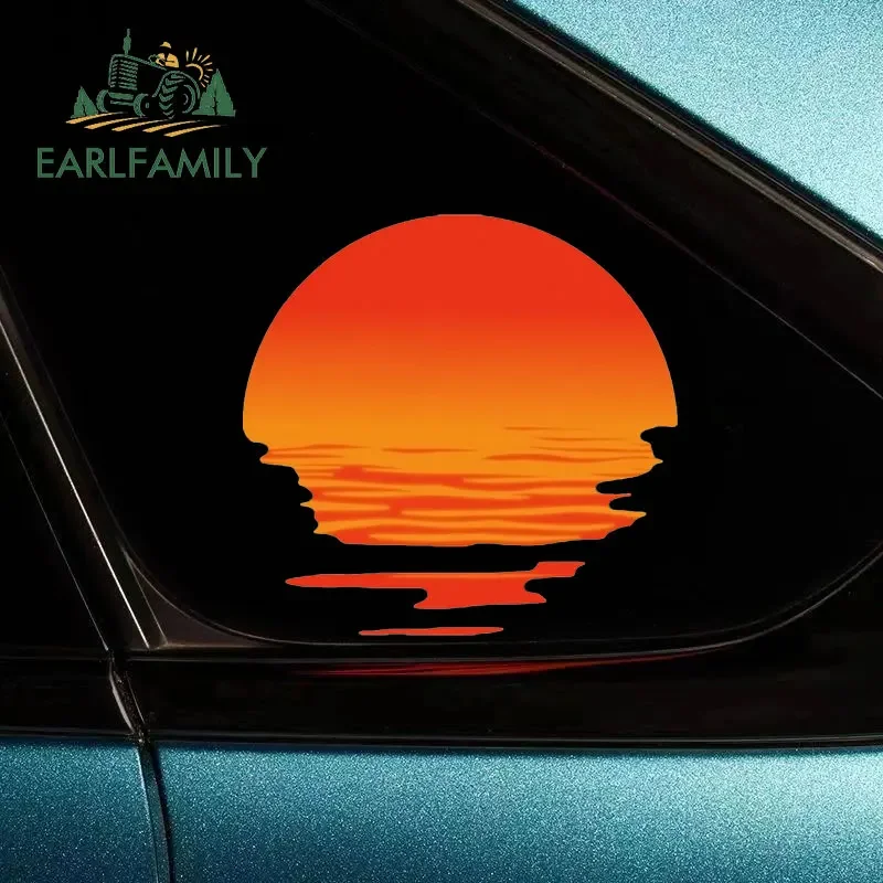 

EARLFAMILY 13cm x 12.5cm for Sunset Car Stickers Windows Laptop Trunk Personality Decal Waterproof Sunscreen RV JDM Vinyl Decor