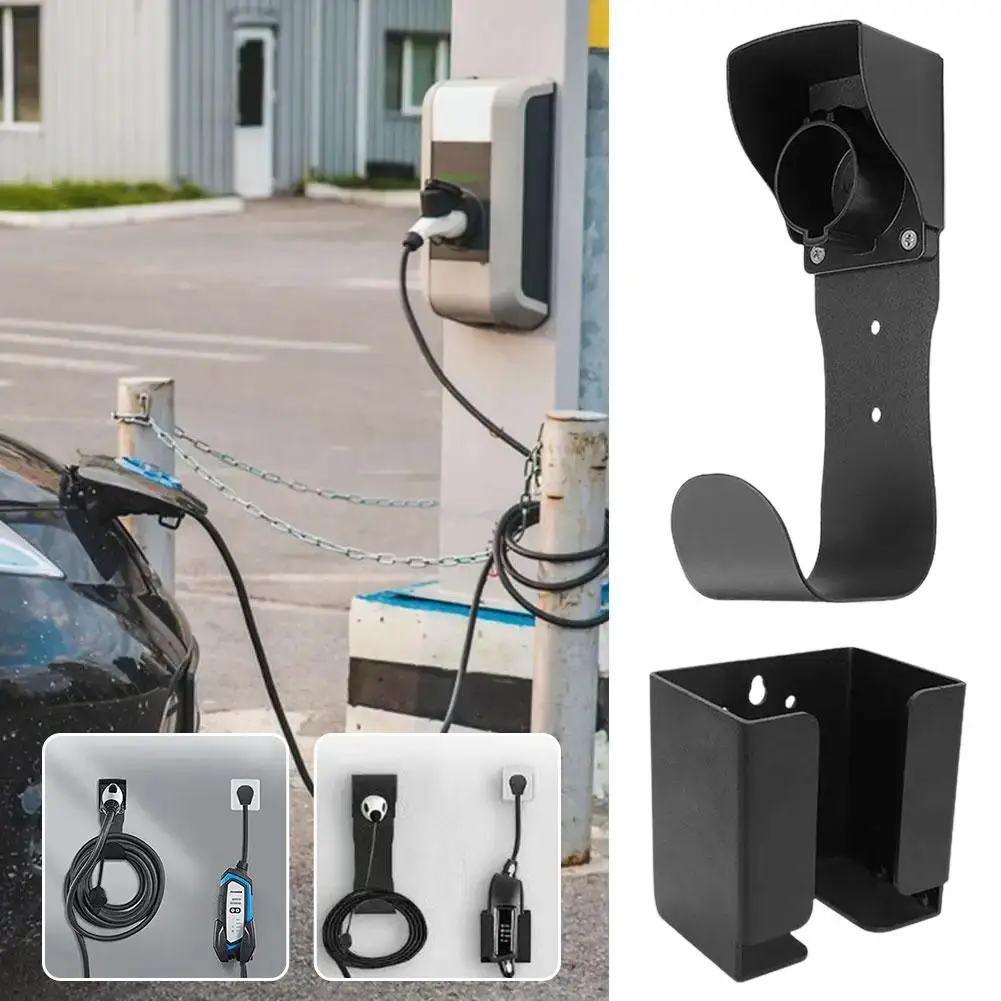 

Electric Car Wall EV Charger Holder J Hook Dock Mounting Waterproof Nozzle Protection For US Socket J1772 Plug Organizer N9Z6