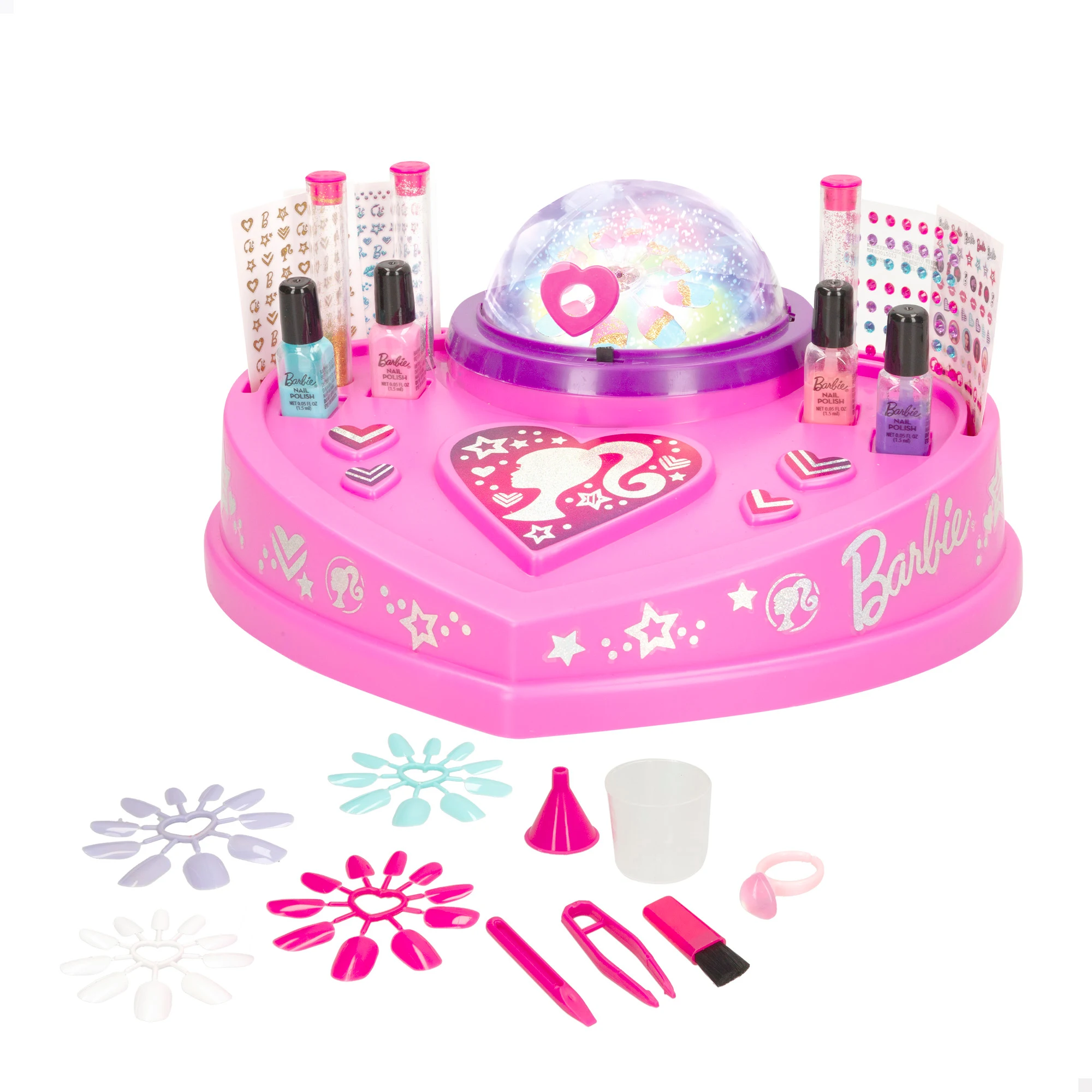 Barbie nail polish set with glitter spray, including stickers, rhineston, utensils, glaze and glitter, girls manicure salon, children's manicure kit, girl manicure set, Nail Girls sticker