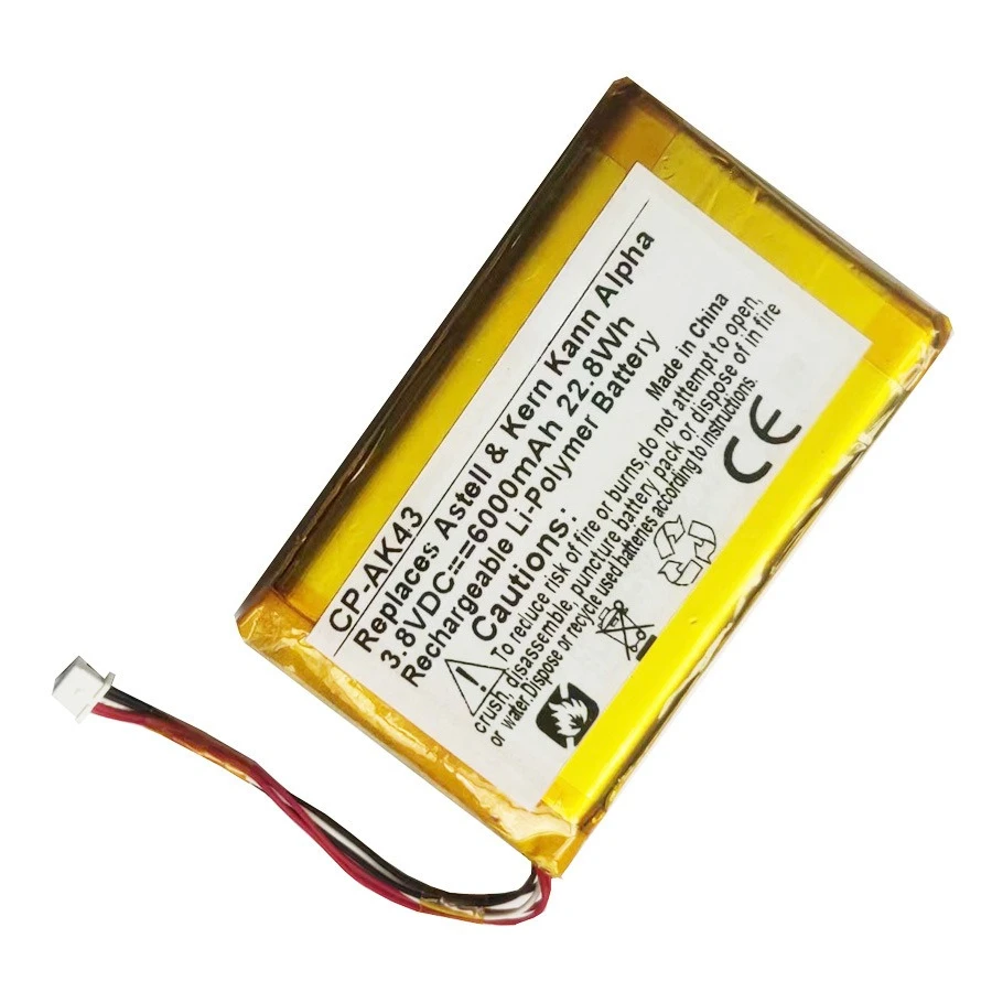 3.8V 5600mAh CP-AK43 Rechargeable Li-Ion Battery for Astell & Kern KANN ALPHA PPM43 Player BZ124678 Accessories
