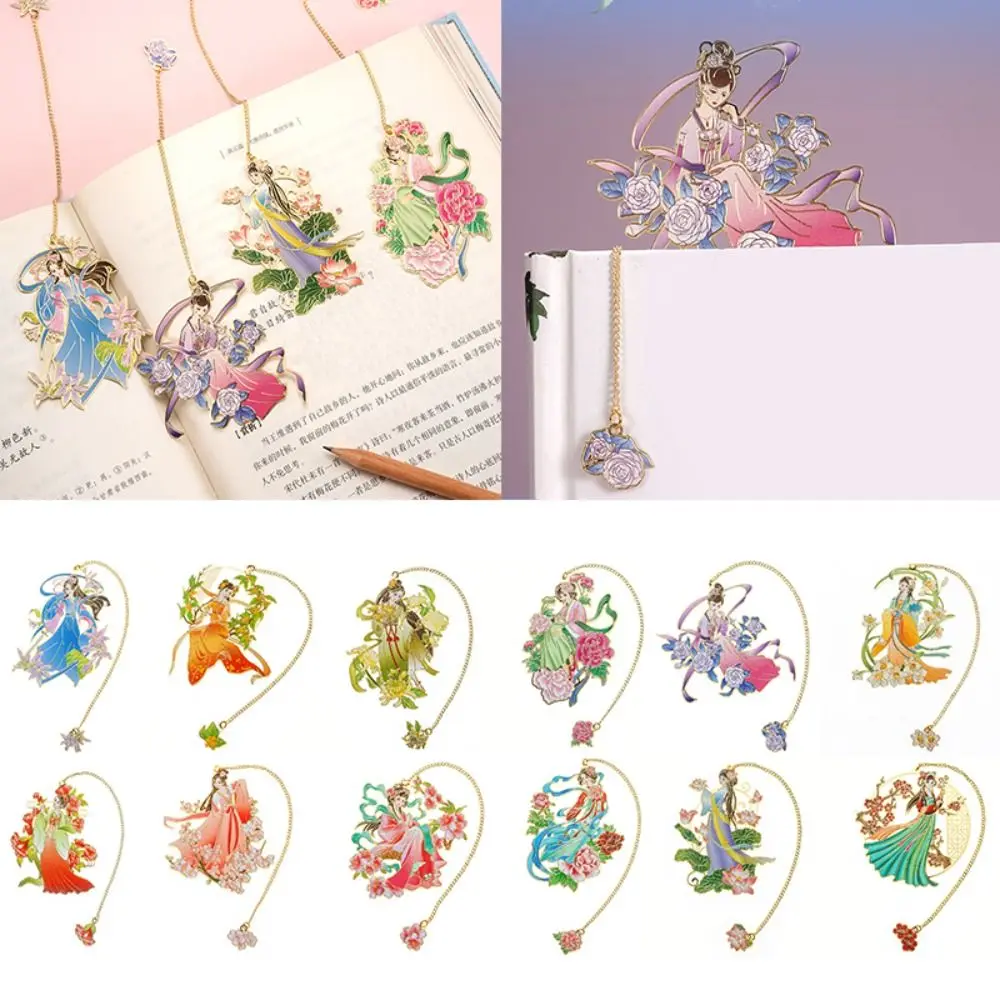 

Stationery Metal Bookmarks Hollow with Tassel Pendant Book Clip Flower Fairy Pagination Mark Book Lovers