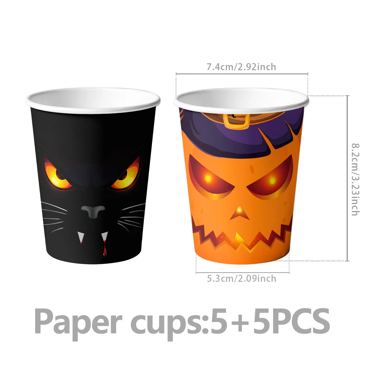 Halloween Pappteller Kürbis Zombie Geist Monster Fledermaus Einwegteller Tassen Halloween Abendessen Geschirr Dekoration Lieferungen – Detail 7