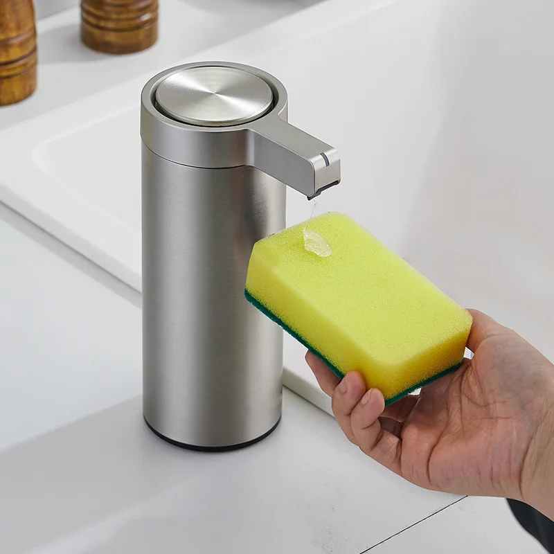 stainless-steel-kitchen-dish-soap-dispenser-no-drill-wall-mounted-quick-refill-anti-smudge-for-household-commercial-use