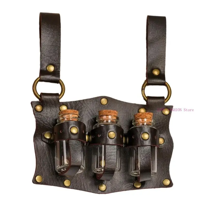 Halloween thời trung cổ Potion Chai Belt Belt Belt Vành đai thắt lưng cho các nhà giả kim và sát thủ cosplay Y166