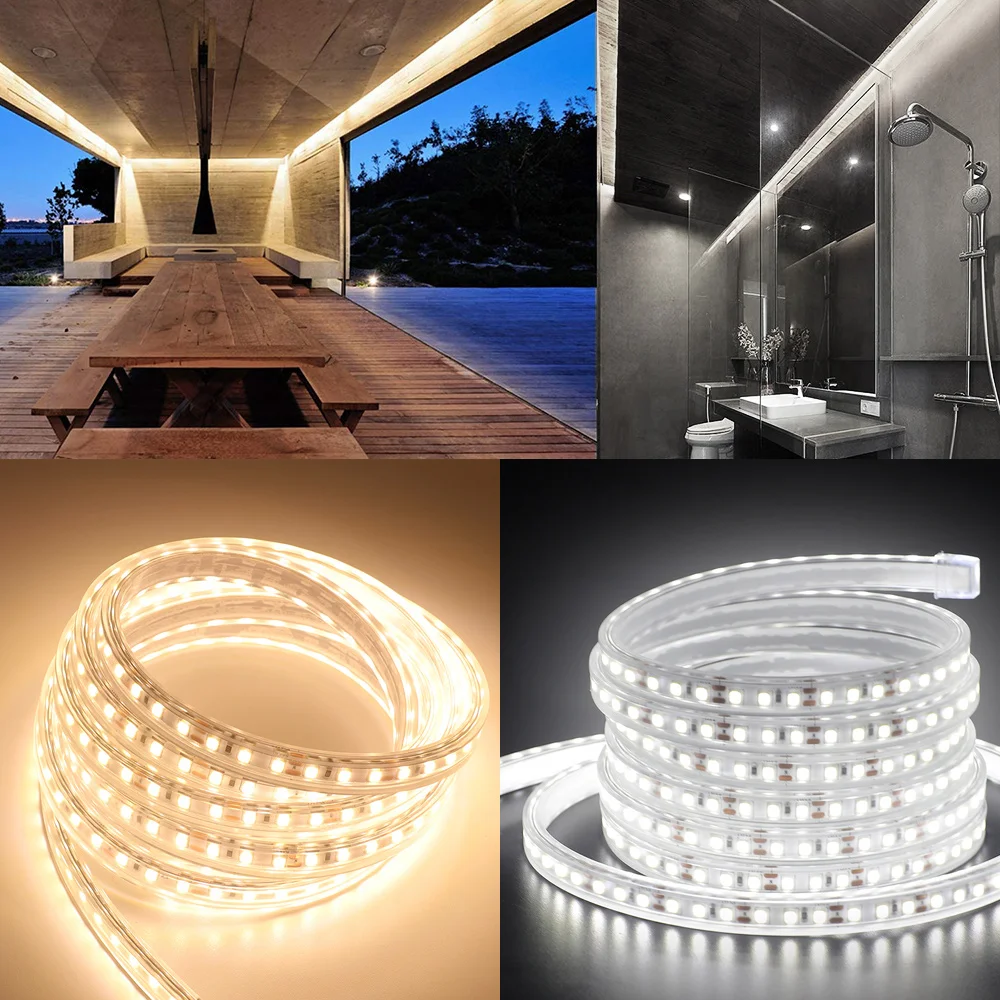 Bande lumineuse LED flexible étanche, ruban de lumière douce, décoration de la maison, 12V, 24V, 2835, 120LED, m, IP67, 50cm, 1m, 2m, 5m, 10m