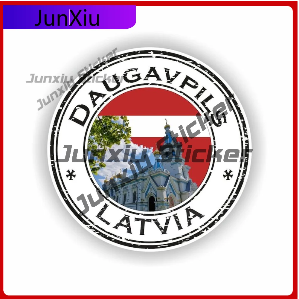 

Daugavpils Latvia Seal Sticker Round Durable Vinyl Decal For Car Boat Waterproof Decoration Auto Accessories Exterior Vinyl
