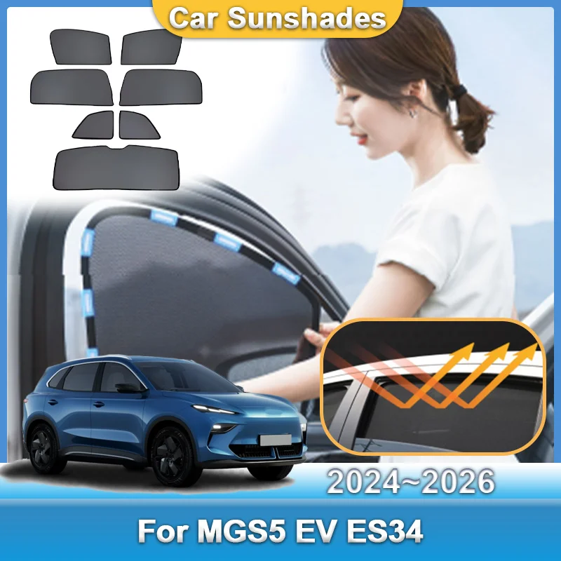 

Солнцезащитная сетка-шторка для лобового стекла MGS5 EV ES34 2024~2026: защита от УФ-лучей и обеспечение конфиденциальности. Аксессуары для автомобиля.