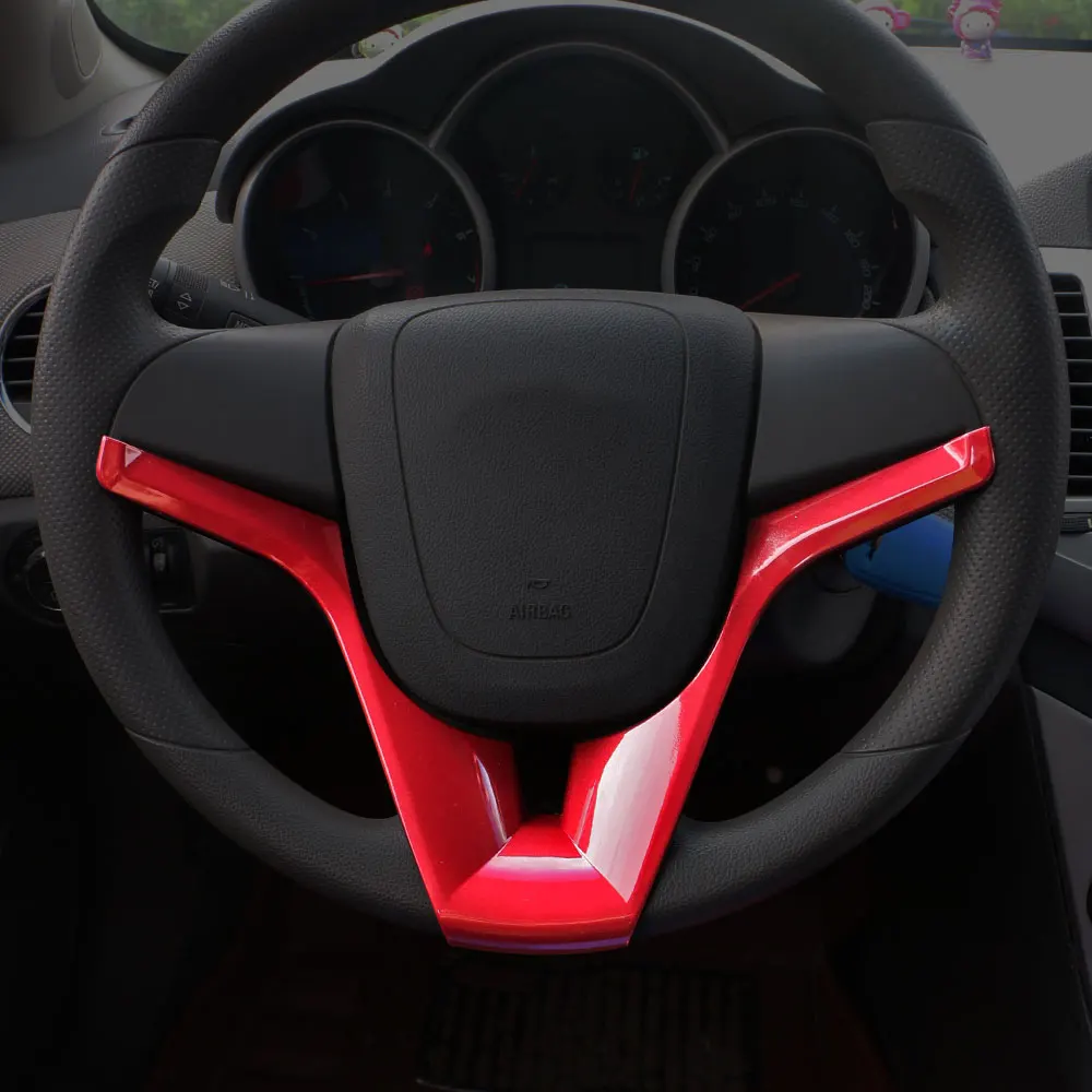 ABS Chrome Car Interior Steering Wheel Sequins Trim For Chevrolet Cruze Sedan Hatchback 2009 2010 2011 2012 2013 2014
