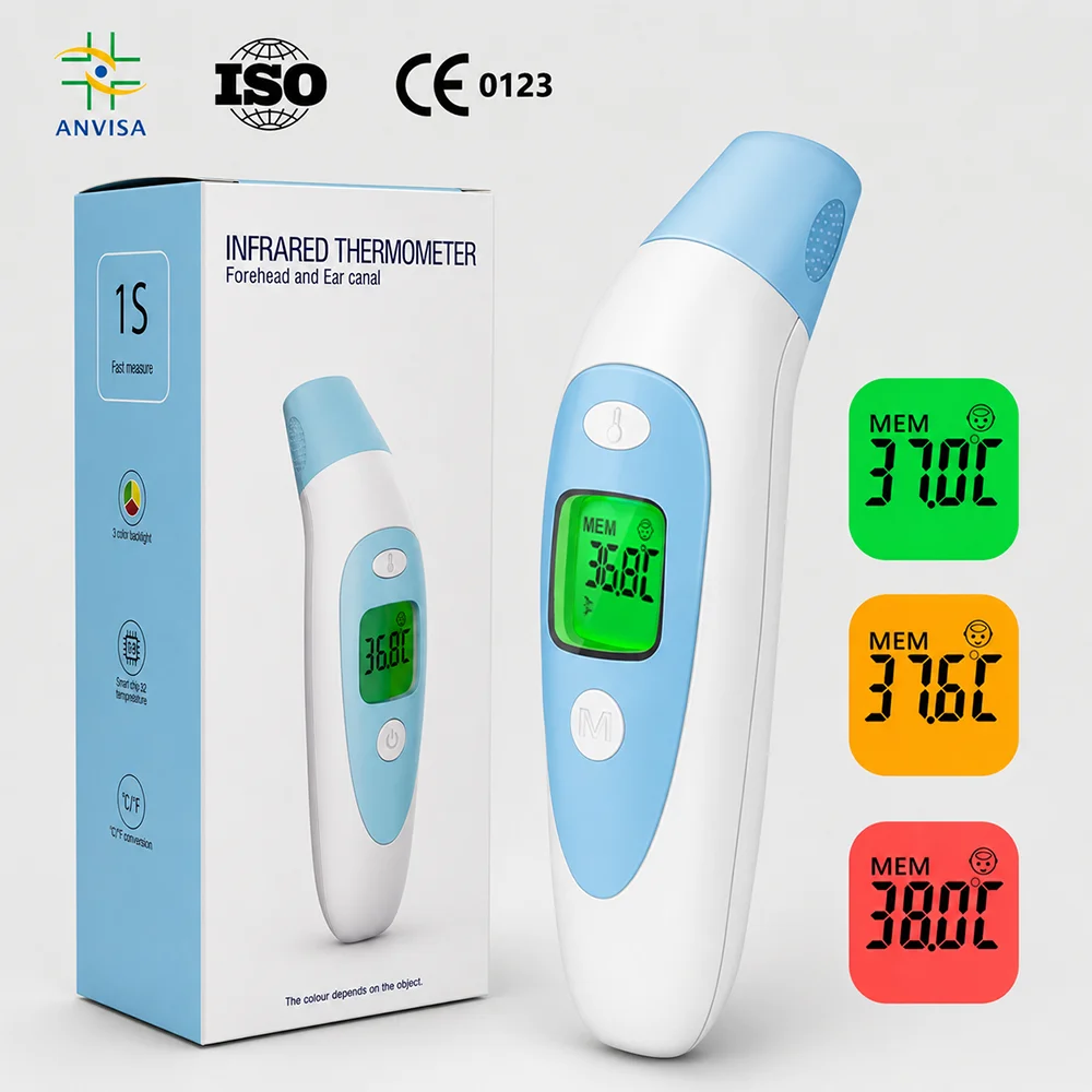 Thermomètre infrarouge numérique médical pour la maison, bébé et adulte, thermomètre frontal et auriculaire sans contact à laser pour la température corporelle