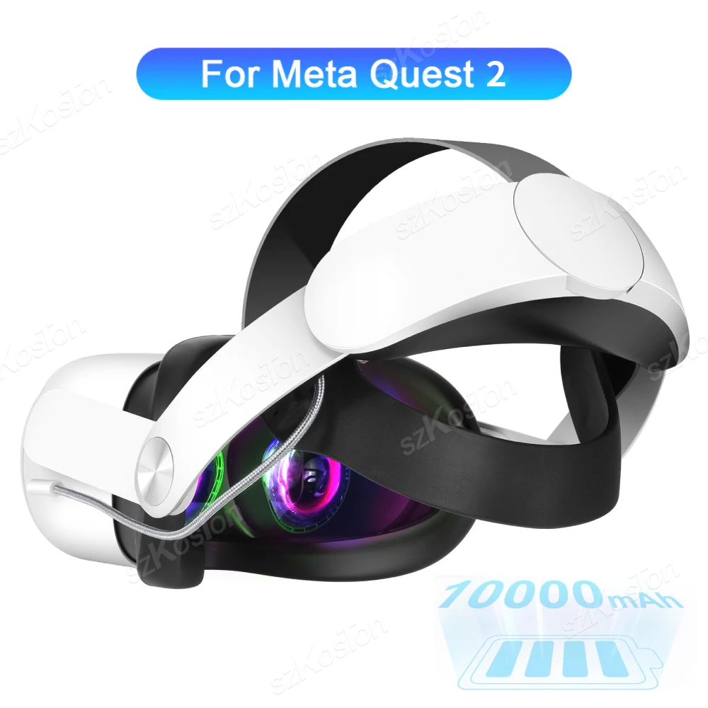 

Head Strap with 10000mAh Battery for Oculus Quest 2 VR Headset Fast Charging Elite Strap for Oculus Quest 2 Accessories