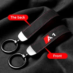 Suede Leather Car Key Rings Chain Keychain For Audi A1 A3 A4 A5 A6 A7 A8 Q3 Q5 Q7 S3 S4 S5 Logo Auto Keyring Accessories