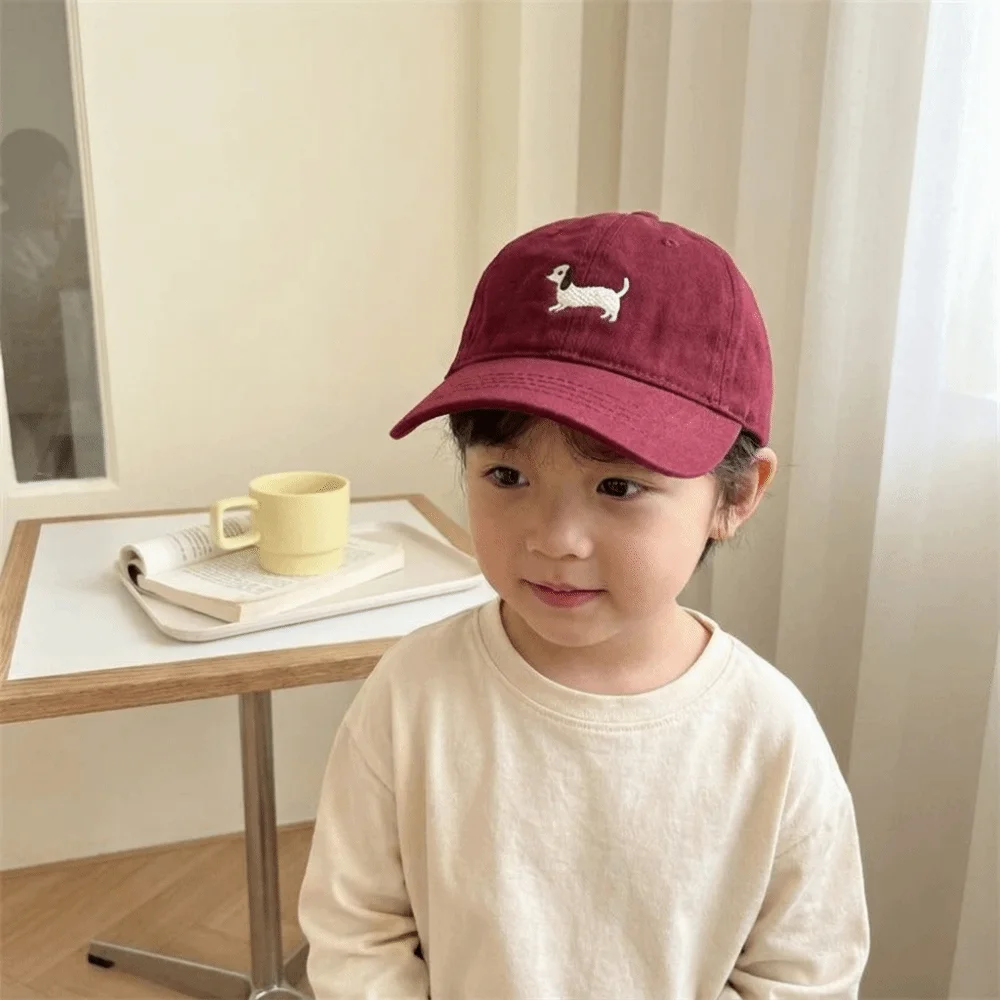 

Fashion Solid Color Baby Baseball Cap Cartoon Animal Embroidery Sun Hat Korean Style Sunscreen Children Peaked Cap Outdoor