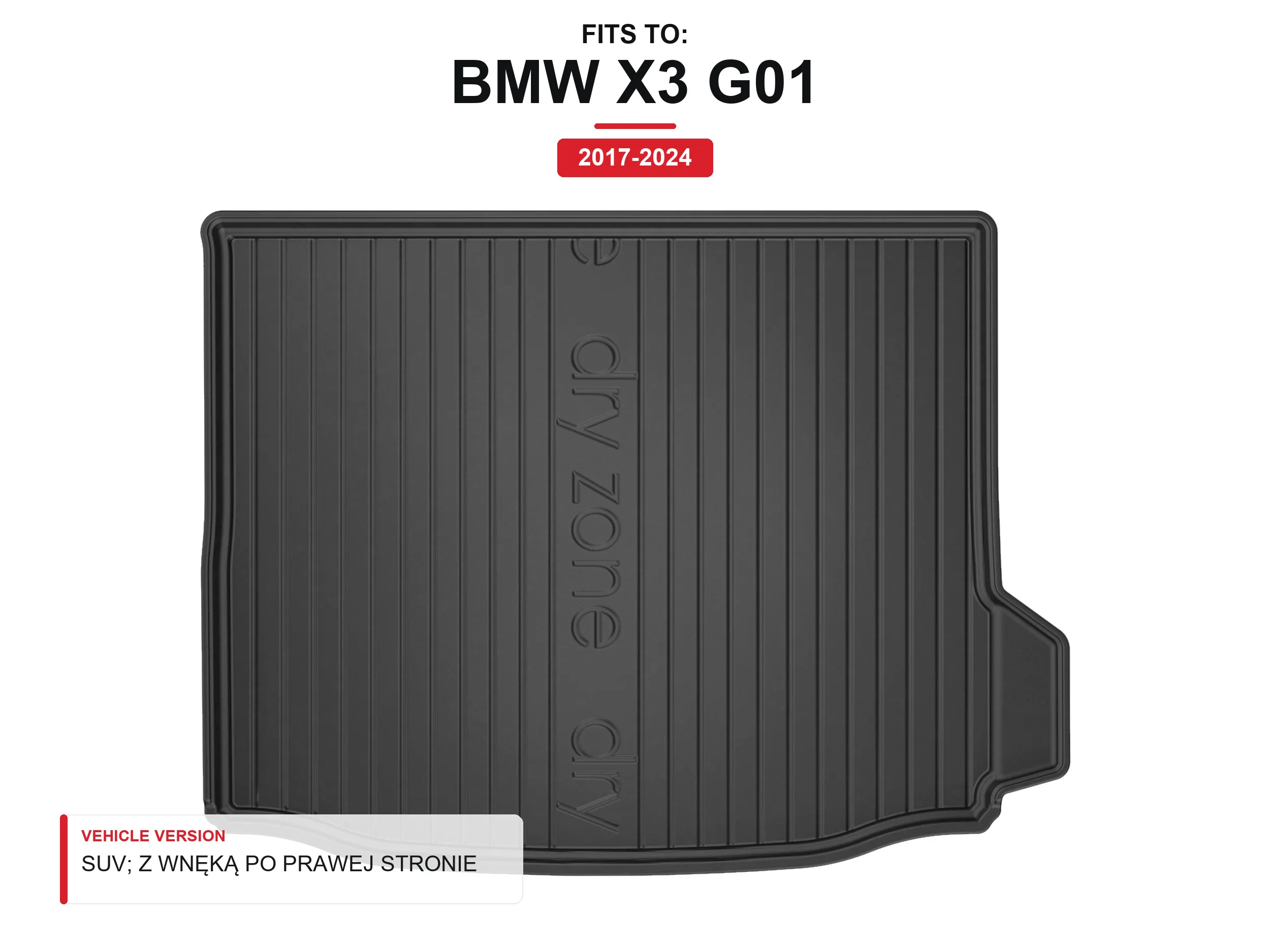 Tpe Dryzone Kofferbakmat Voor: Bmw X3 G01 2017-2024 Suv