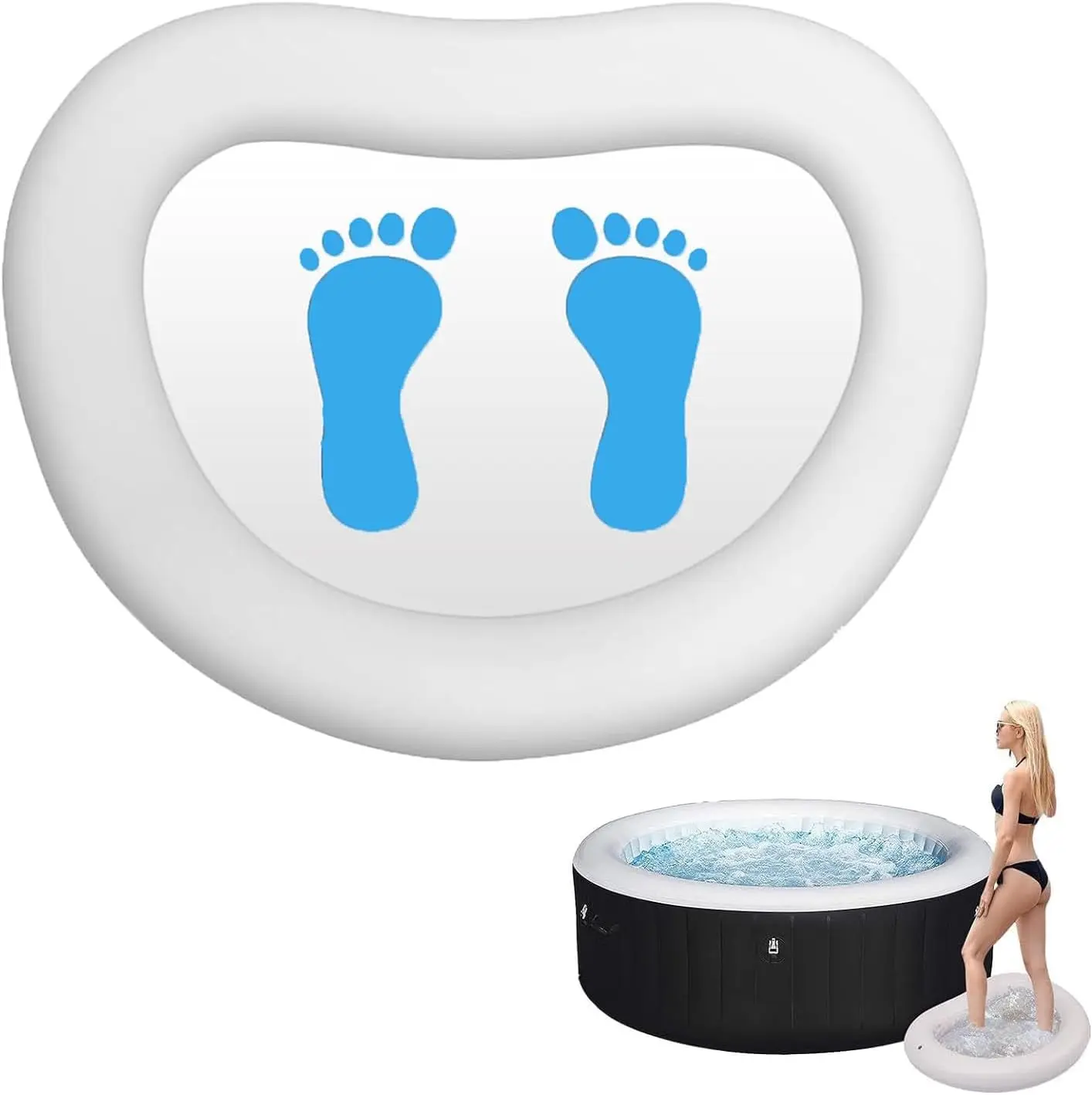 

35x26 Inch Inflatable Pool Foot Bath Basin for Clean Feet Entry, Portable Soaking Tub for Swimming Pools and Spas