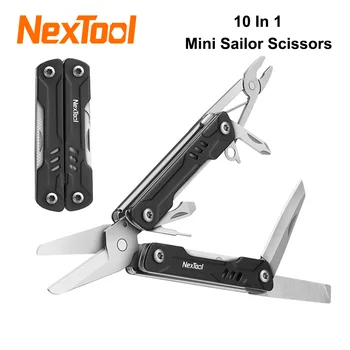 NexTool 미니 선원 가위 버전 10 in 1 EDC Multitools 핸드 펜치 도구 미니 포켓 접이식 칼 다기능 도구