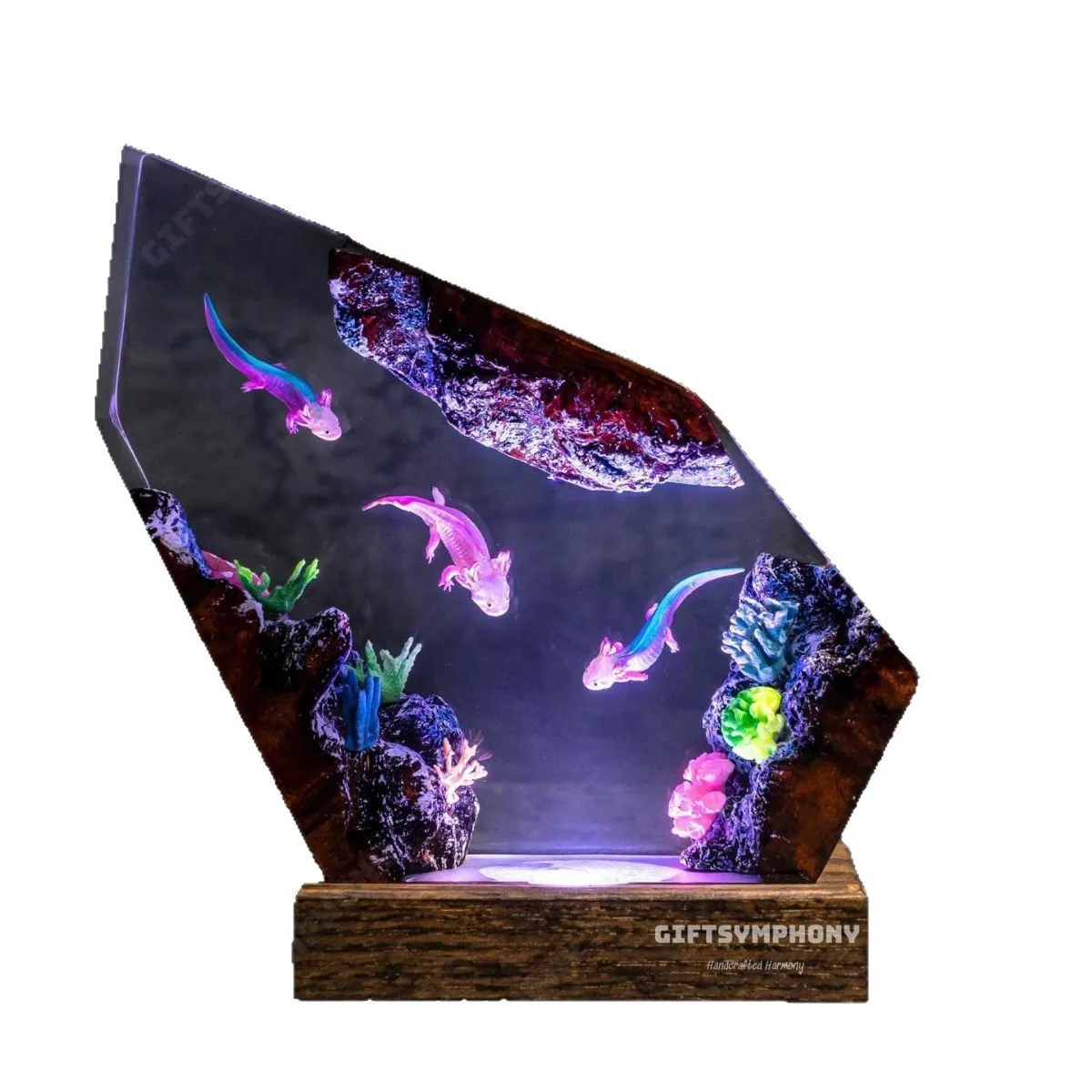 Ocean Series Blunt-Toothed Salamander Salamander Resin Lamp Creative Home Decorative Tableware Artwork Display Piece