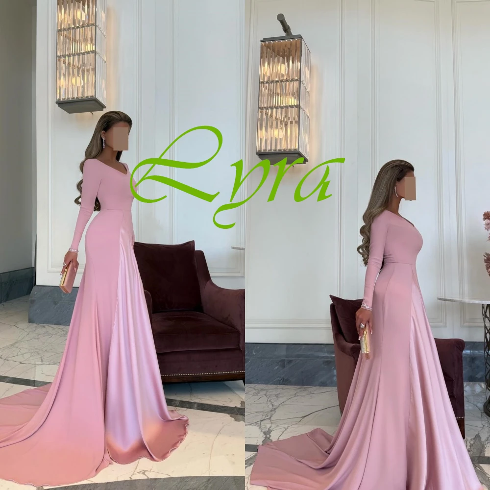 Customized Exquisite Square Collar Cap Sleeve Evening Dress High Quality Satin Long Sleeves Prom Dresses Delicate Party Gowns