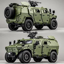 1:18 Dongfeng M-Terrain Alloy Car Toys Miniature Model Diecast Military Vehicle Sound Light Pull Back Doors Opened Kid Xmas Gift