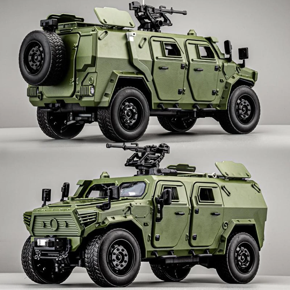 1:18 Dongfeng M-Terrain Alloy Car Toys Miniature Model Diecast Military Vehicle Sound Light Pull Back Doors Opened Kid Xmas Gift