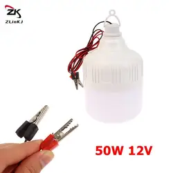 High Quality 50W 12V Portable Clamp Emergency Light Rechargeable LED Lantern Outdoor Tent Lamp BBQ Fishing Camping Lighting Bulb