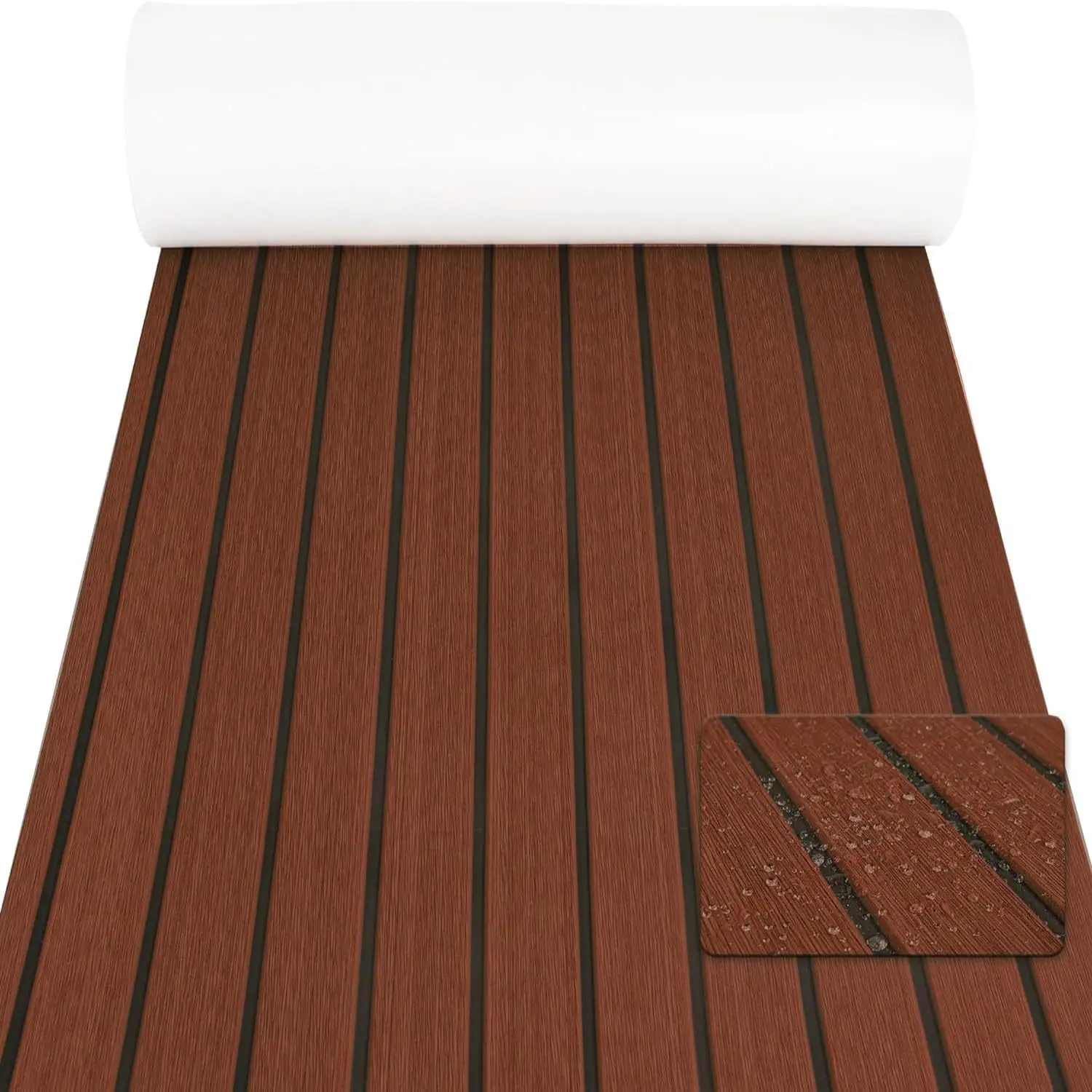 2400x450x6mm Kunstteak EVA-Schaum Bootsdeckmatte Rutschfeste Wasserdichte Marine-Bodenbelagsmatte für Yacht Ponton Motorboot – Detail 14