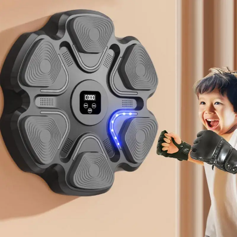 Music Boxing Machine Exercise Punching Pads Interactive Workout Punching Trainer Smart Wall Boxing Music Exerciser For Kids