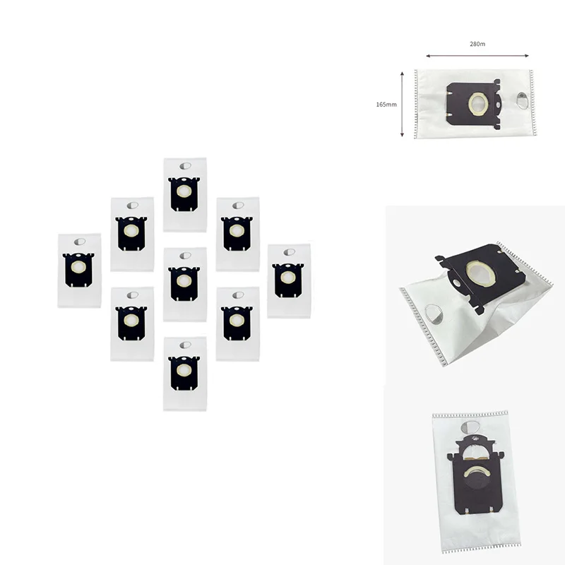 9Pcs Dust Bag Replacement Parts For S-Bag For  Electrolux FC8202 FC8204 FC9087 FC9088 HR8354 HR8360 HR8378 HR8426 HR8514